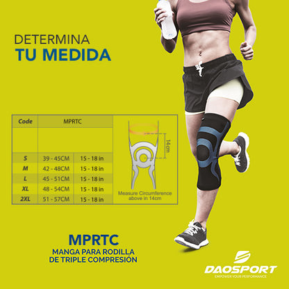 MANGA PARA RODILLA DE TRIPLE COMPRESIÓN